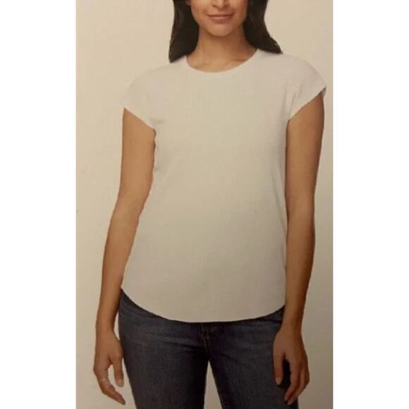 Buffalo David Bitton Women’s White Crew Neck Rib Tee - Picture 1 of 2